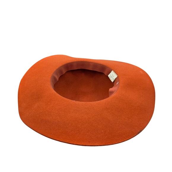 Wide-Brim 100% Wool Floppy‎ Hat Rust OS - Picture 3 of 4